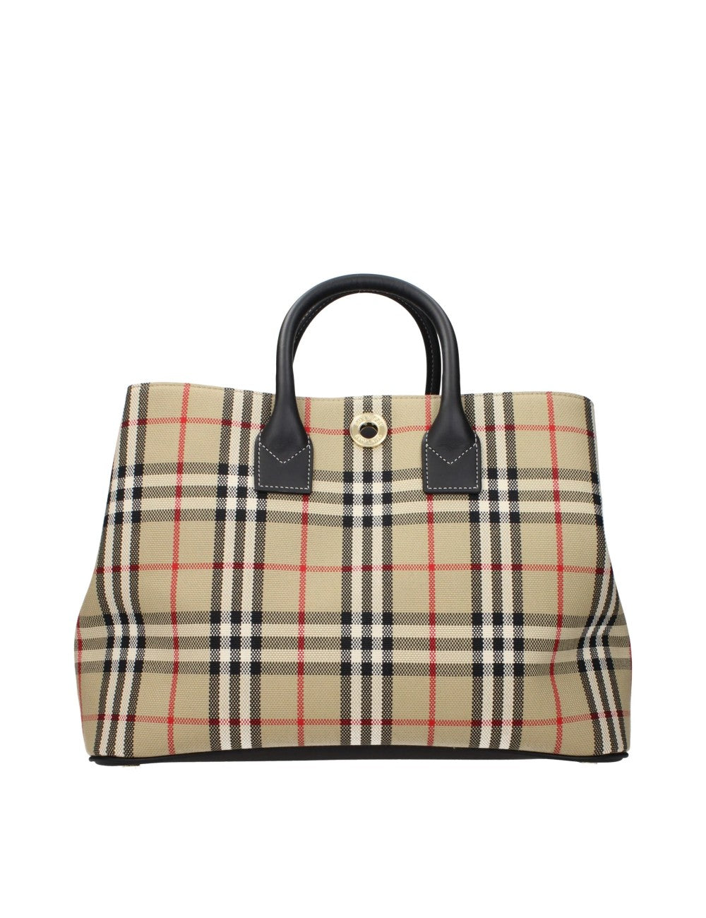 BURBERRY SAC À MAIN BEIGE EN TISSU ET CUIR FEMME