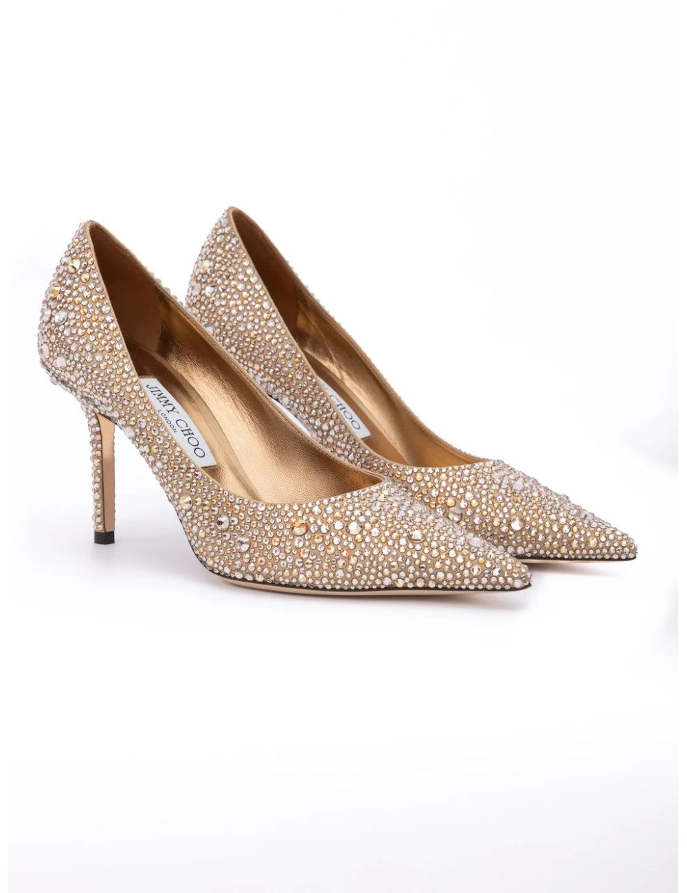 JIMMY CHOO LOVE 85 LIGHT BRONZE : ESCARPINS CRISTAL AU CHARME LUXUEUX